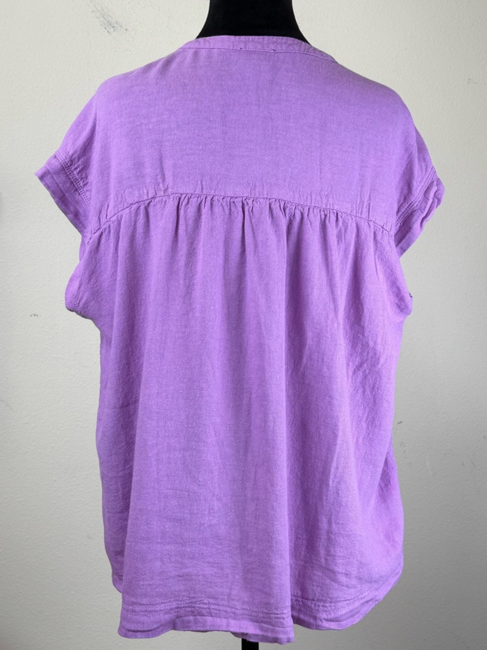 Splendid tops large blue and lavender linen blend - Picture 3 of 14